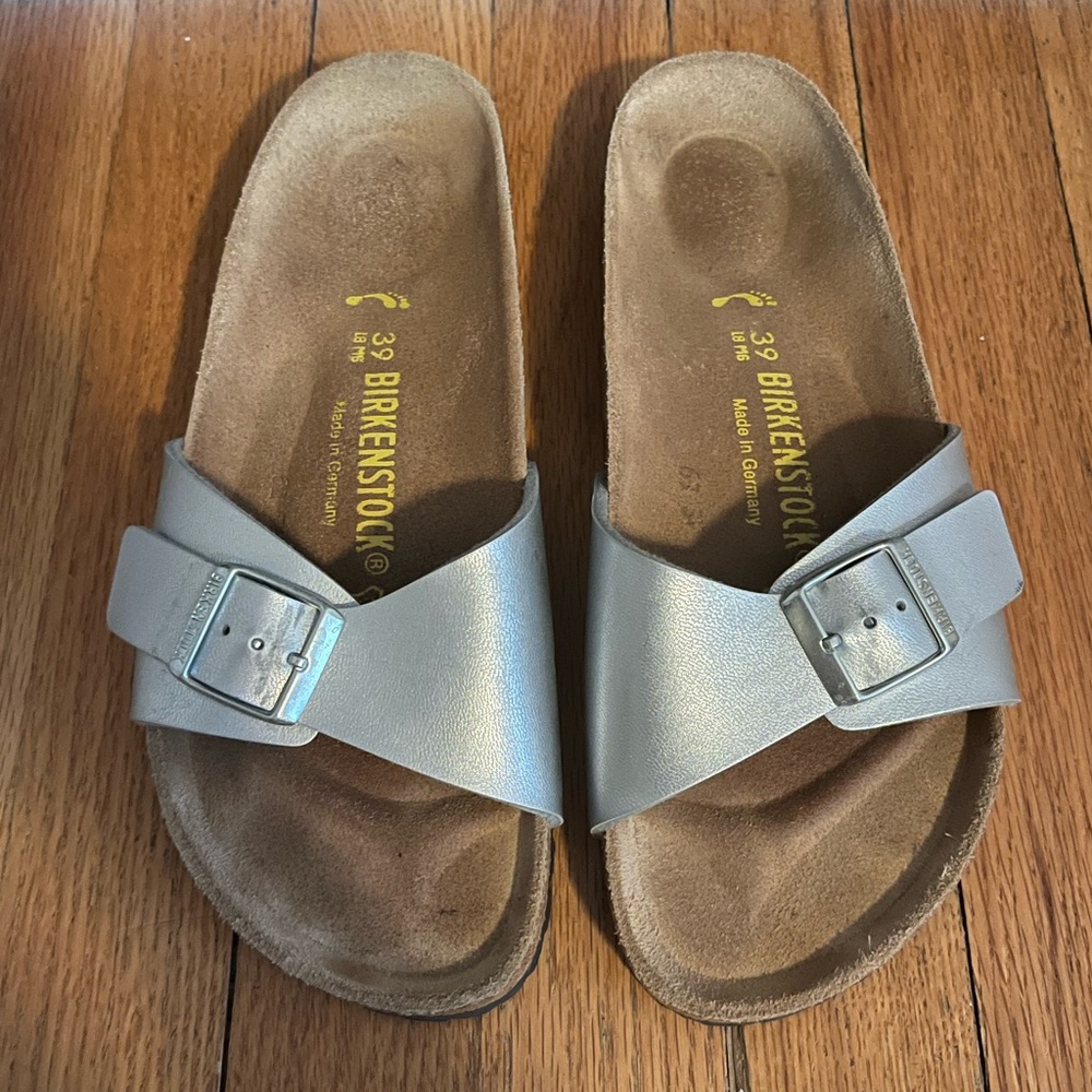 Birkenstock Women's Sandals silver Home Slippers with one strap